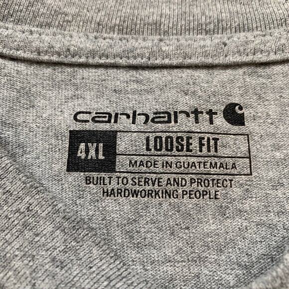 Carhartt T Shirt Mens 4XL Loose Fit Heavyweight Short-Sleeve Pocket Henley - Picture 4 of 10